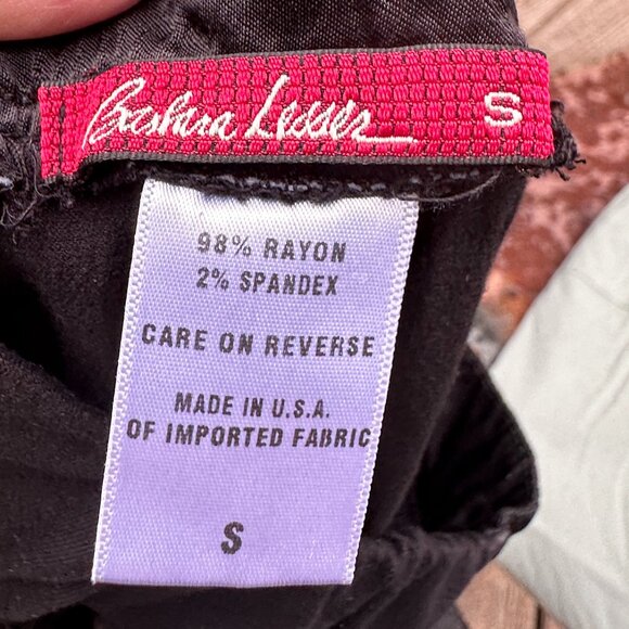 Vintage Barbara Lesser Cropped High-Rise Satin Black Pants - Picture 8 of 8